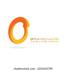 O letter initial brand business colorful emboss 3d beautiful dynamic artistic simple clean sporty logo 