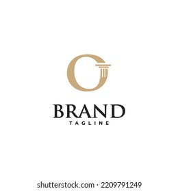 O Letra Law Premium Vector icono del logotipo Plantilla vectorial
