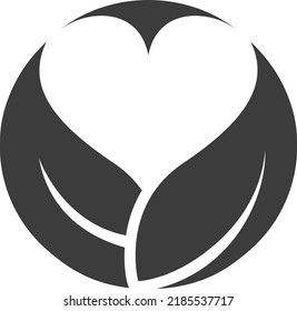 Icono de la hoja de letras. hoja incorporada en el diseño de la letra O. O letra con diseño de amor.