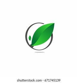 O Letter leaf Logo