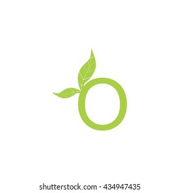O letter leaf logo vector