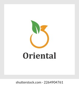 O Logotipo de hoja de letras.deja elementos de plantilla de diseño de iconos con logotipo con letra O
