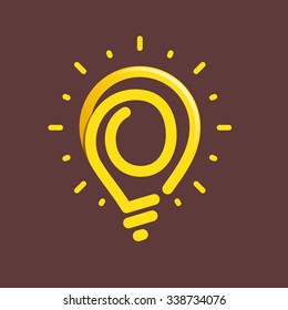 O letter with light bulb or idea icon. Vector design template elements for your application or corporate identity.