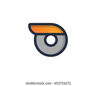 O Letter Linear Flat Color Minimal Alphabet logo mark design template