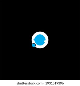 O letter logo abstract design on black color background. o alphabet