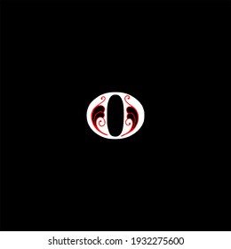 O letter logo abstract design on black color background. o alphabet
