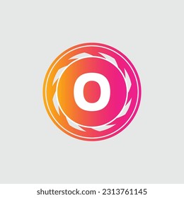 O Letter Logo abstract geometric design vector template Logotype icon Digital Technology style.