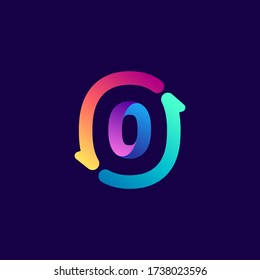 Logo de la carta con flechas. Fuente de gradiente brillante vectorial para etiquetas deportivas, titulares de apuestas, afiches multimedia, tarjetas de visita, etc.