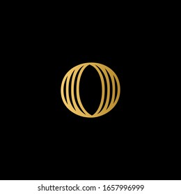 O letter logo with black background.O letter icon.This is golden letter design.