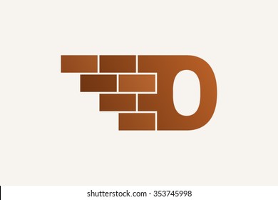 O letter Logo, brick wall logo design.