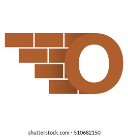 O  letter Logo, brick wall logo design .  Vector image. 
