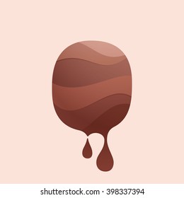 O letter logo. Chocolate style. Typeface, vector design template elements for your application or corporate identity.