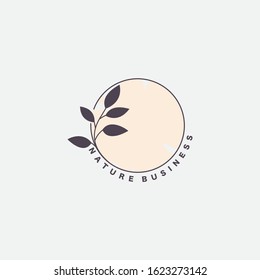 O Letter Logo Circle Nature Leaf,  vector logo  design concept  botanical floral leaf with initial letter logo icon for nature business.