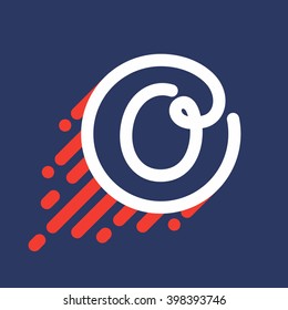 O letter logo in circle with speed line. Font style, vector design template elements for your sport application or corporate identity.