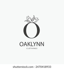 O letter logo with a creative floral concept for company business beauty real estate premium