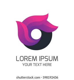 O letter logo with decorative waves.