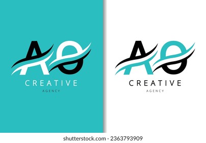 A O Letter Logo Design with Background and Creative company logo. Modern Lettering Fashion Design. Vector illustration