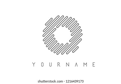 O Letter Logo Design with Black Lines Monogram Vector Illustration