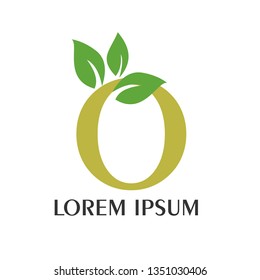 O letter logo design with a combination of leaves