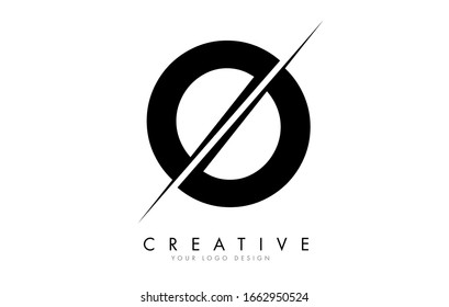 Diseño con logotipo O con corte creativo. Diseño de logotipo creativo.