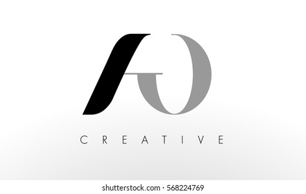 A O Letter Logo Design. Creative Modern AO Letters Icon Illustration.