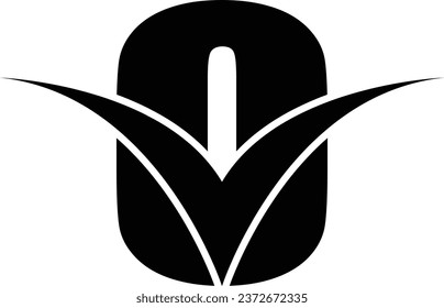 O letter logo design element in black colour