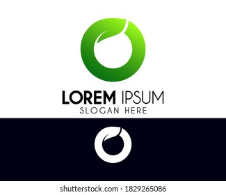 O letter logo design with leaf concept. Modern logo suitable for creative vector element, template, business, brand, company, or corporate
