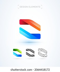 O Letter Logo Design Template. Synergy. Modern Vector 3d, Flat And Line Art Styles. App Icon Or Company Sign