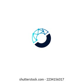 O letter logo design template elements. Modern abstract digital alphabet letter logo. Vector illustration. Technology O logo.