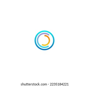 O letter logo design template elements. Modern abstract digital alphabet letter logo. Vector illustration. Colorful O logo. 