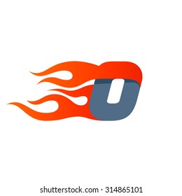 O letter logo design template. Fast fire speed vector unusual letter. Vector design template elements for your application or company.