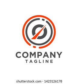 O Letter logo design vector icon with circle line. Minimalist style for business or finance brand company. Eps 10