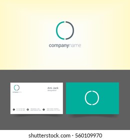O Letter logo design vector element with Business card