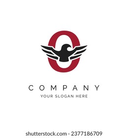 O Letter Logo, Eagle wings logo, Falcon Logo Template vector illustration design Icon Symbol. Alphabet O with Eagle symbol