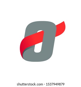 O letter logo with fast speed red wing. Typeface, vector design template elements for sport, race, aviation etc.