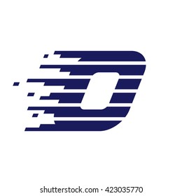 O letter logo with fast speed lines. Vector design template elements for your sportswear, app icon, corporate identity, labels or posters.