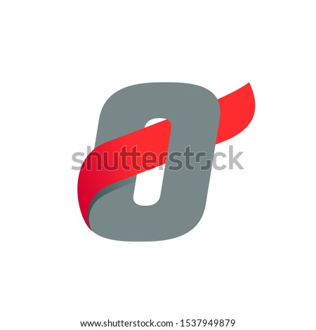 O letter logo with fast speed red wing. Typeface, vector design template elements for sport, race, aviation etc.