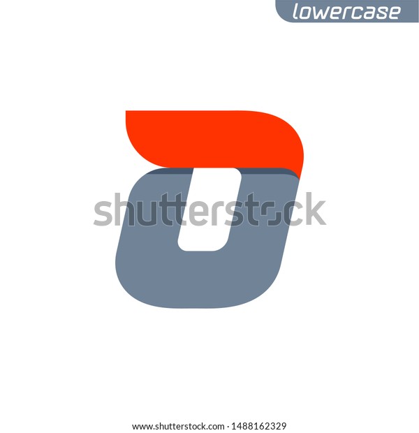 O letter logo with fast speed red flag line.\
Lowercase font style, vector design template elements for your\
application or corporate\
identity.