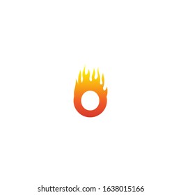 O letter logo, fire flames logo design. initial letter logo - vector