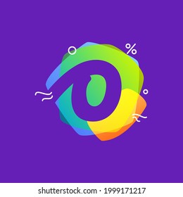 O letter logo for flash sale discount. Trendy promotion template for your web banner designs, closeout advertising, retail posters, special offer placard.