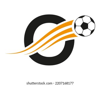 O letter logo, football logo design template vector.
