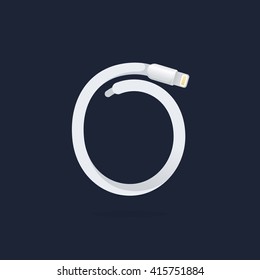 O letter logo formed by lightning cable. Vector design template elements for your application or corporate identity.