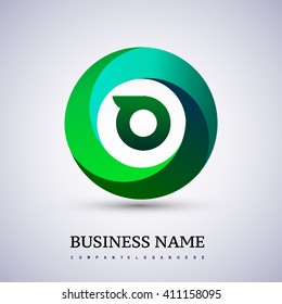O letter logo in the green circle. Vector design template elements for your application or company identity.