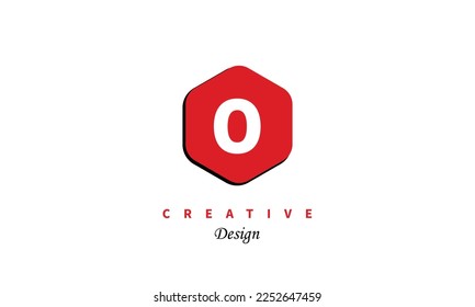 O Brief Logo Symbol Design. Modernes, rotes, modernes Vektordesign auf weißem Hintergrund