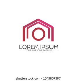 O Letter Logo Icon half 