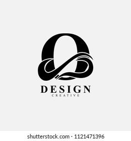 O letter logo icon with infinity wave. Creative monogram logo design. Modern icon design template.