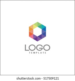 O Letter Logo Icon Mosaic Pattern Design template Element
