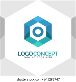 O Letter Logo Icon Mosaic Pattern Design template Element
