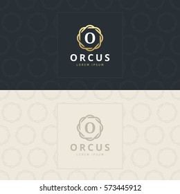 O Letter Logo, Icon with pattern. vector element