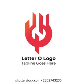 O Letter Logo Icon Pink and red color gradient Design template Element vector art